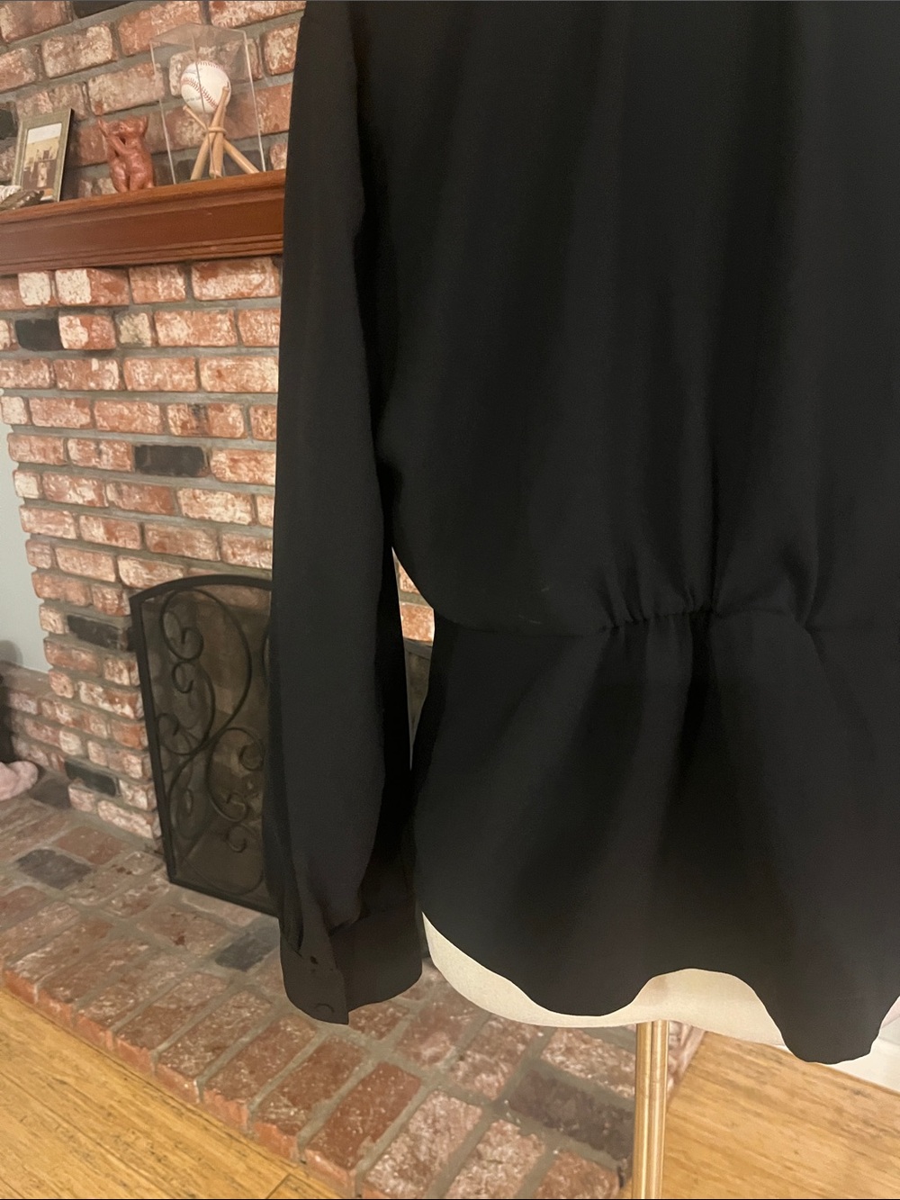 J. Crew Black PTP 22 Wrap Blouse with Peplum Hem - Picture 7 of 7